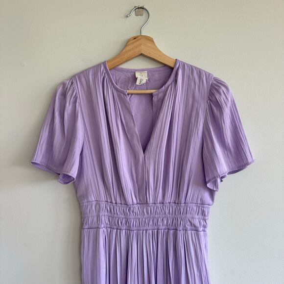 Joie Tiered Smocked Waist Midi Dress Lavender Purple S - Picture 6 of 10